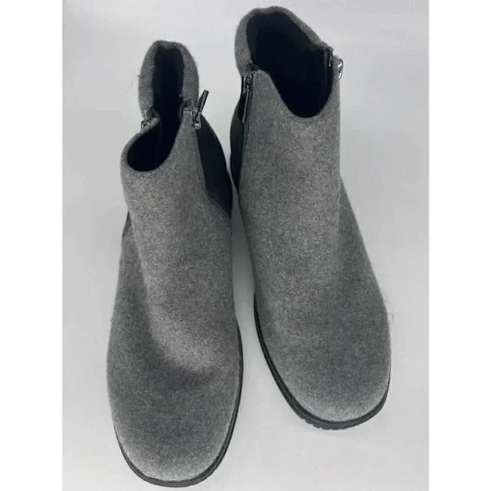 Drew Womens Kool Grey Suede/Flannel Orthopedic Snow Ankle Boots Size 9.5M 19178.
